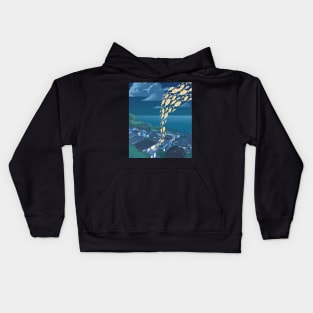 Fish into the sky Kids Hoodie